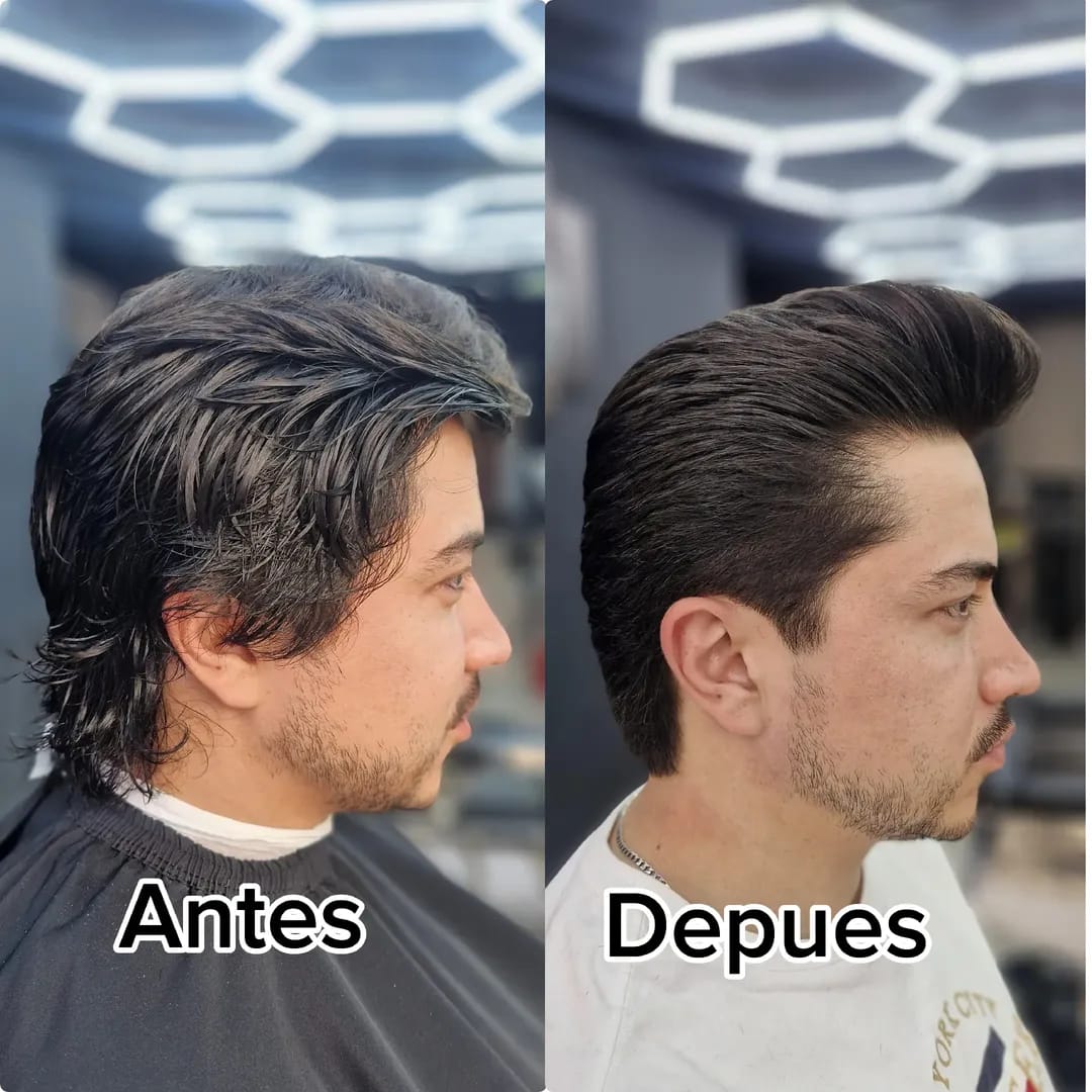 Antes y después, corte clásico, cliente 4